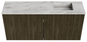 Mondiaz Joya DLux 90cm toiletmeubel shadow met wastafel faye rechts zonder kraangat glace
