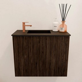 Mondiaz Joya 50cm toiletmeubel walnut met wastafel faye links 1 kraangat urban