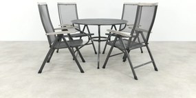 Balero ronde verstelbare bistroset strekmetaal Ø105 cm. - Antraciet