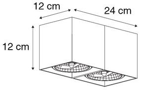 Design Spot / Opbouwspot / Plafondspot wit rechthoekig 2-lichts - Box Design, Industriele / Industrie / Industrial, Modern G9 Binnenverlichting Lamp
