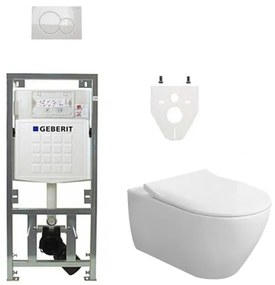 Villeroy & Boch Subway 2.0 DirectFlush CeramicPlus toiletset slimseat zitting met Geberit reservoir en bedieningsplaat wit 0701131/0700518/ga26033/ga91964/