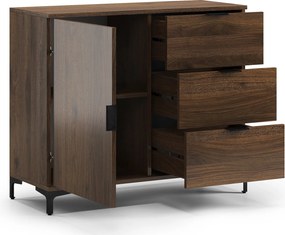 Kast LANA 03 Elegant walnoot - STAANDE KAST MET LADEN