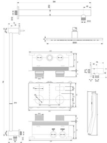 Brauer Gunmetal Carving thermostatische inbouw regendouche met 3 standen handdouche, rechte muurarm, glijstang en hoofddouche 30cm set 68 gunmetal geborsteld PVD