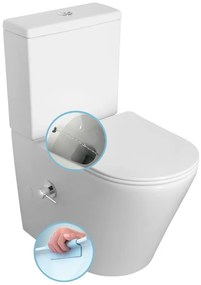 Sapho Paco randloos staand toilet met kraan en bidet spoeler 38x61x80cm wit