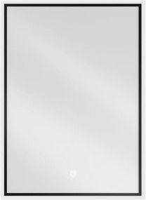 Mexen Erma spiegel voor de badkamer verlicht 50 x 70 cm, LED 6000K, antivlees, zwarte frame - 9814-050-070-611-70