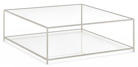 Vierkante salontafel, gesatineerd nikkel, Sybil