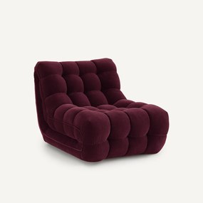 Modulaire gecapitonneerde fauteuil, fluweel, JUD