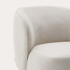Kave Home Ulit Fauteuil Beige Chenille Met Houten Pootjes