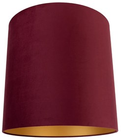 Velours lampenkap rood 40/40/40 met gouden binnenkant