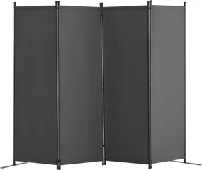 VEVOR Room Divider 4-delige vouwwand, opvouwbaar privacyscherm voor kantoor, slaapkamer, eetkamer, studeerkamer, balkon, vrijstaande roomdivider (56 x 45 x 172,5 cm), grijs