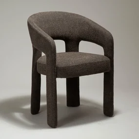 Dan-Form Splendor Bruine Boucle Eetkamerstoel Volledig Gestoffeerd