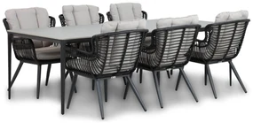 Tuinset 6 personen 240 cm Wicker/Aluminium/Aluminium/wicker Zwart Coco Azzano/Gianna