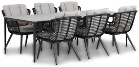 Tuinset 6 personen 240 cm Wicker/Aluminium/Aluminium/wicker Zwart Coco Azzano/Gianna