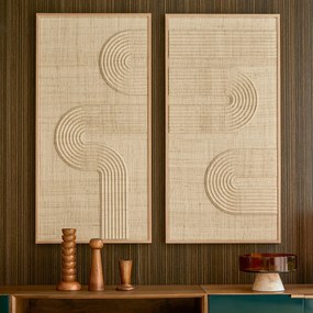 Muurdecoratie in duo, geweven palm, Telaga