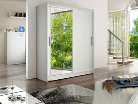 Kledingkast Closico 112, Wit, 200x150x58cm, 125 kg, Kledingkast deuren: Schuivend, Aantal planken: 5, Aantal planken: 5