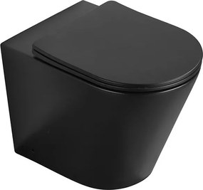 Mexen Rico staande Rimless wc-kom met slim, zacht sluitend deksel, duroplast, mat zwart - 32724085