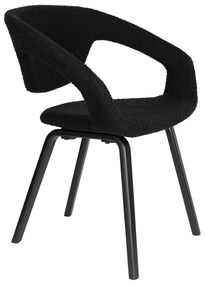 Zuiver Flexback Design Eetkamerstoel Zwart Boucle