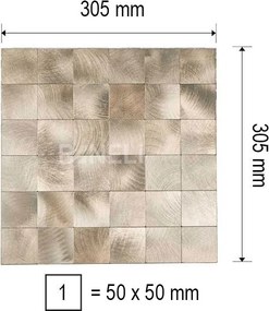 Zelfklevende Steenstrip Mozaiek BloQ Goud - 30.5 cm x 30.5 cm x 0.40 cm | 0.5 kg | Paneli zelfklevende steenstrips