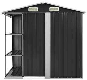 vidaXL Tuinschuur met rek 205x130x183 cm ijzer antraciet