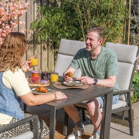 Garden Impressions Kasper tuinset 5-delig - tuintafel 160x84 cm donker grijs