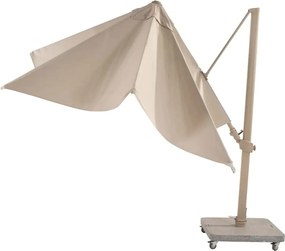 4 Seasons Outdoor Siesta PREMIUM 300 x 300 cm parasol - zand doek met latte frame Parasol   beige weerbestendig