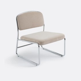 Fauteuil van chroom en stof, Celestina