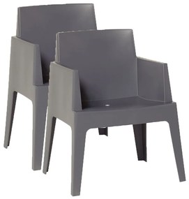 Garden Impressions Box tuinstoel antraciet the original - 2 stuks