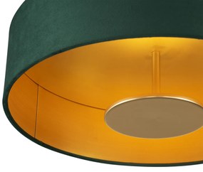 Moderne plafondlamp groen met gouden binnenkant incl. LED 3-staps dimbaar - Bredow Modern rond Binnenverlichting Lamp