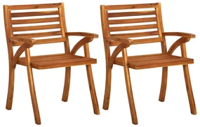 vidaXL Tuinstoelen 2 st met kussens massief acaciahout