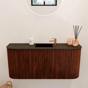 Mondiaz Joya 95cm toiletmeubel ronding links/rechts ruby met wastafel faye midden 1 kraangat urban