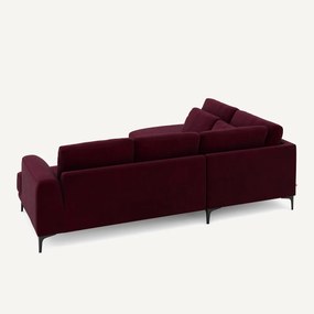 Rechtse hoekbank met leuning in fluweel, Marsile