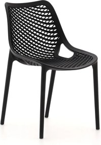 Dining tuinstoel | Forza  Ripi | Kunststof | Zwart | Stapelbaar | Kees Smit Tuinmeubelen