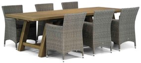 Tuinset 6 personen 260 cm Wicker Grijs Garden Collections Dublin/Lazio