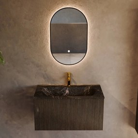 Mondiaz Kurve-dlux 80cm badmeubel shadow met 1 lade en wastafel big small midden 1 kraangat lava