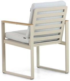 Tuinstoel Aluminium/Teak Taupe-naturel-bruin Lifestyle Garden Furniture Faro