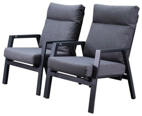 Showroommodel Vegas lounge balkonset 2 delig verstelbaar antraciet