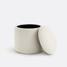 Bouclé poef met opbergruimte Timour
