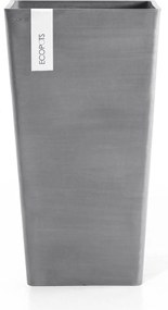Ecopots bloempot Rotterdam Mid High 56 - Vierkant - Grey - 31 x H56,5 cm