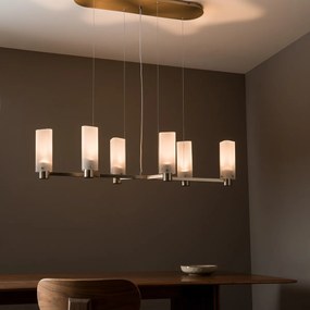 Hanglamp van glas en staal, Strozzi, ontwerp Emmanuel Gallina