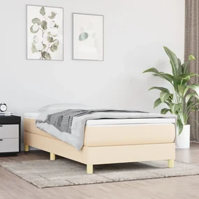 vidaXL Boxspringframe stof crèmekleurig 90x190 cm