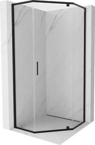 Mexen Exo-R vijfhoekige douchecabine 90 x 90 cm, transparant, zwart - 812-090-090-70-00