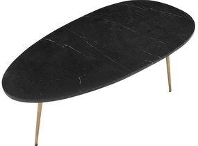 Goossens Salontafel Enzo ovaal, marmer zwart, elegant chic, 110 x 40 x 55 cm