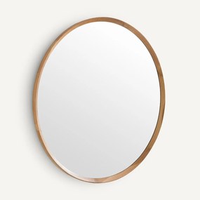 Ronde spiegel van massief eikenhout, diameter 100 cm, Orion