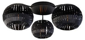 Moderne plafondlamp zwart 3-lichts - Zoë Modern E27 rond Binnenverlichting Lamp