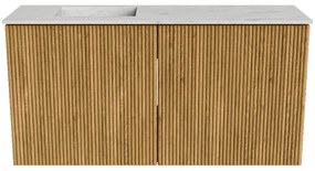 Mondiaz Joya DLux 80cm toiletmeubel oak met wastafel faye links zonder kraangat opalo