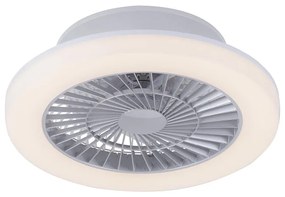 Design Plafondventilator met lamp grijs incl. LED - Saki Modern rond Binnenverlichting Lamp