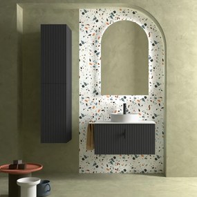 Muebles Raya onderkast ribbelfront 80cm met 1 softclose lade antraciet mat