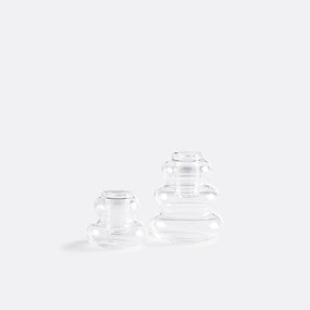 Set van 2 kandelaars van transparant glas Hadi