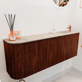 Mondiaz Joya DLux 110cm toiletmeubel ronding links ruby met wastafel faye rechts 1 kraangat frappe