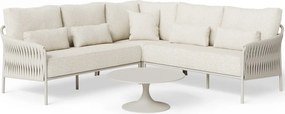 Fiavè hoek loungeset 4 delig Camel sand | Misty rope | Beachy bouclé SUNS